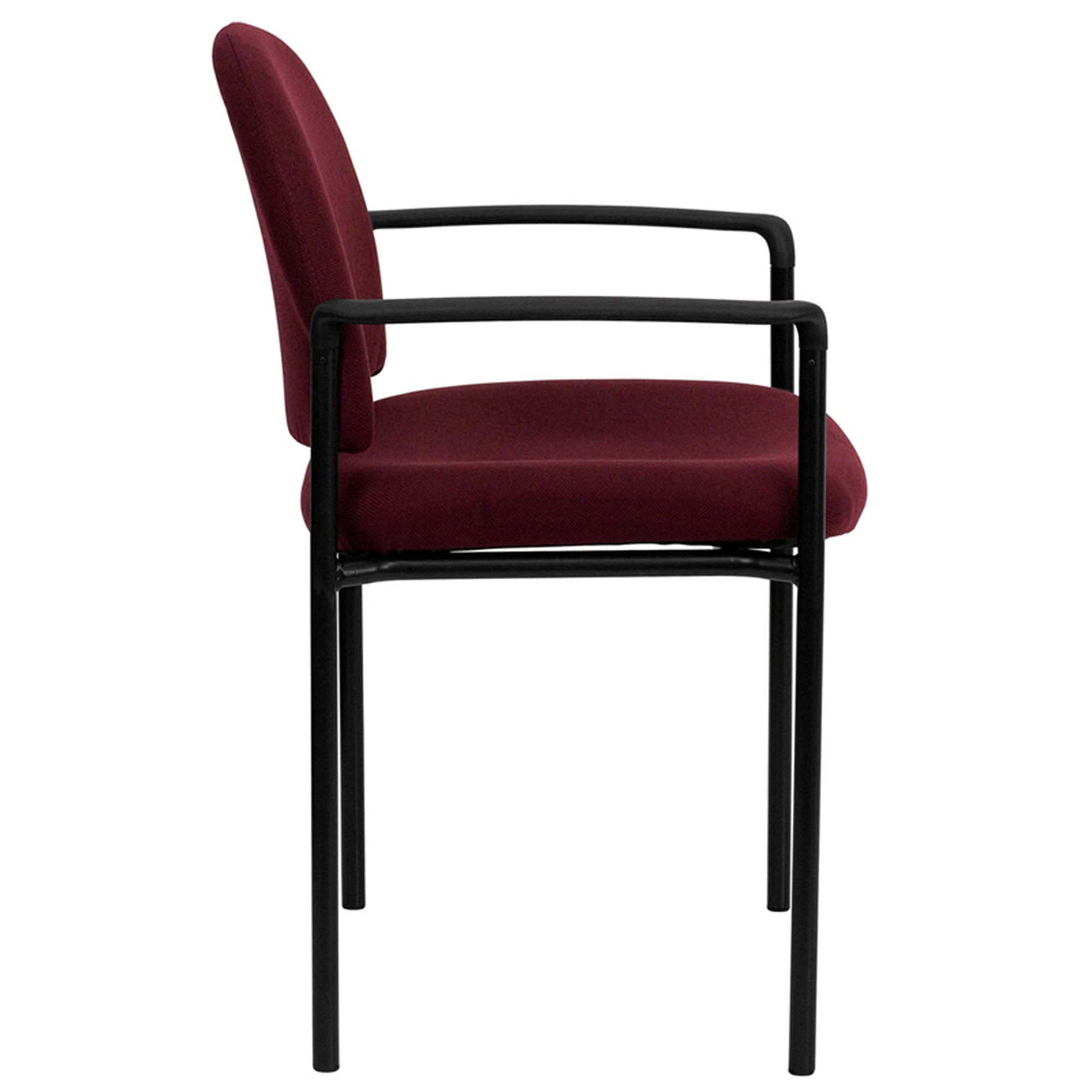 Flash Furniture Tiffany Comfort Burgundy Fabric Stackable Steel Side Reception Chair With Arms