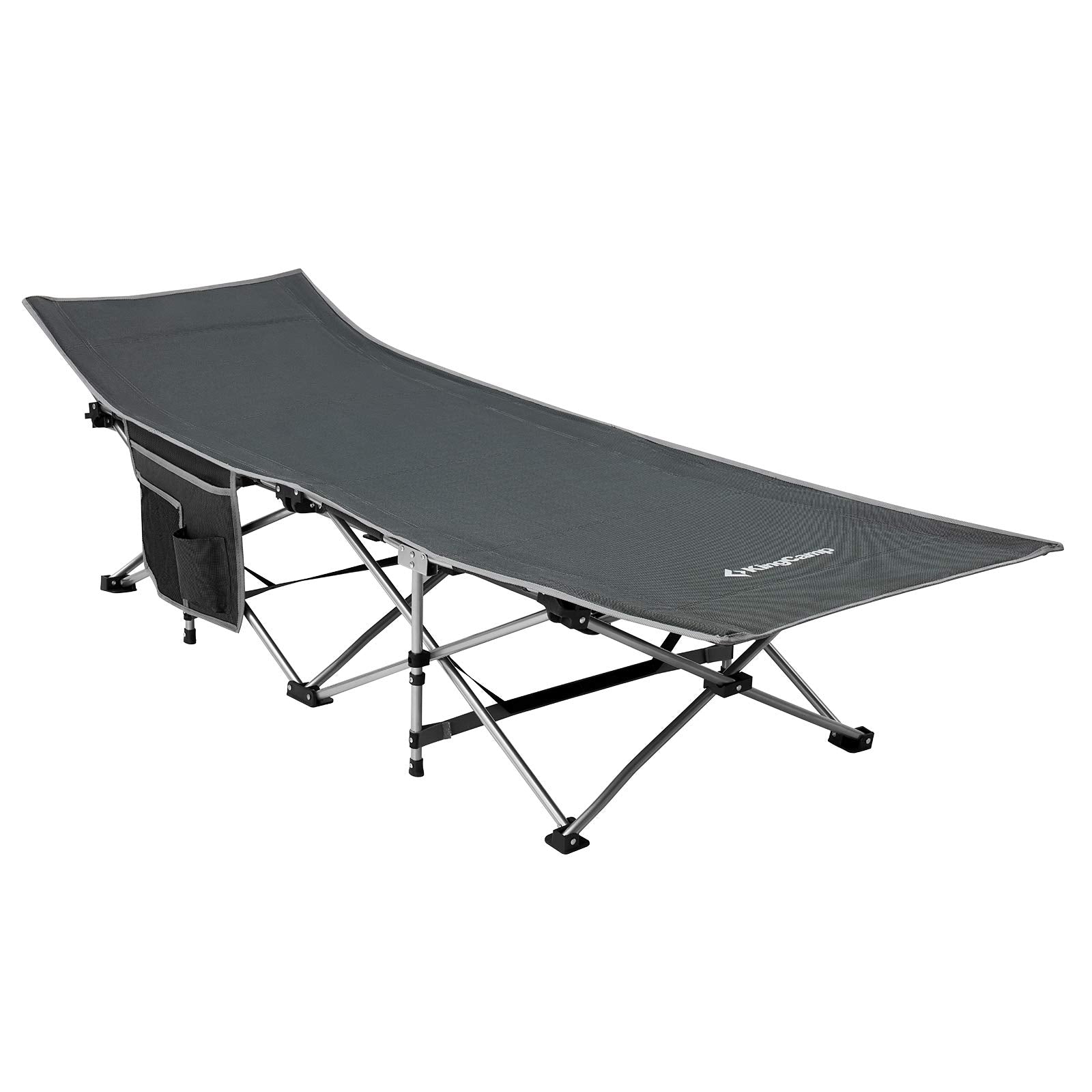 KingCamp Folding Camping Cot Lightweight Sleeping Cot Portable with Carry Bag Double Layer 1000D Sturdy Cot Heavy Duty Camping B