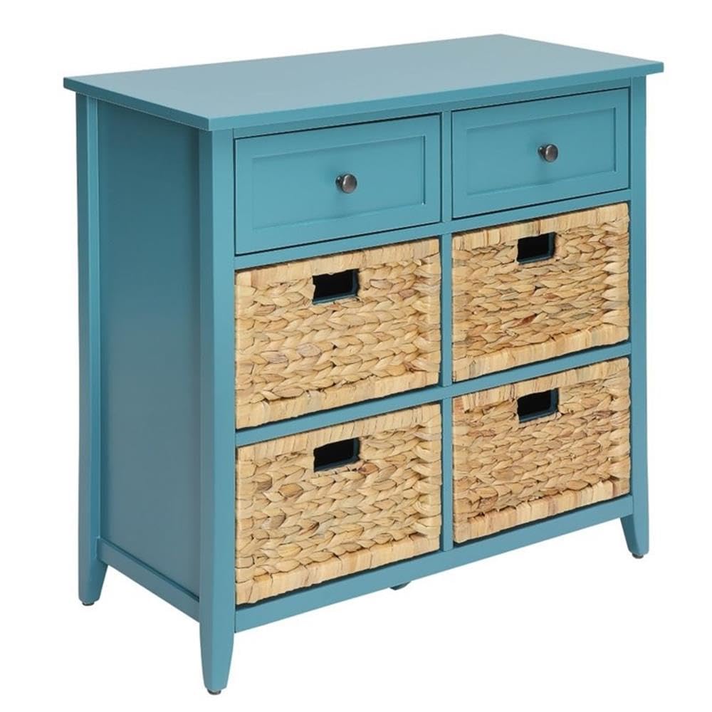 ACME Flavius 6 Drawers Accent Wood Chest in Turquoise Teal