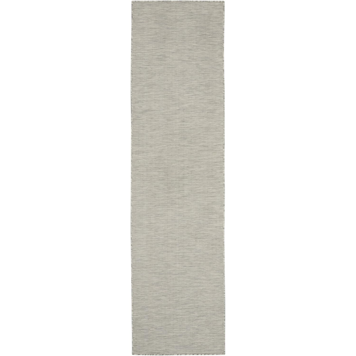 Nourison Positano Indoor/Outdoor Light Grey 2'2' X 8' Area Rug, Easy Cleaning, Non Shedding, Bed Room, Living Room, Dining Room