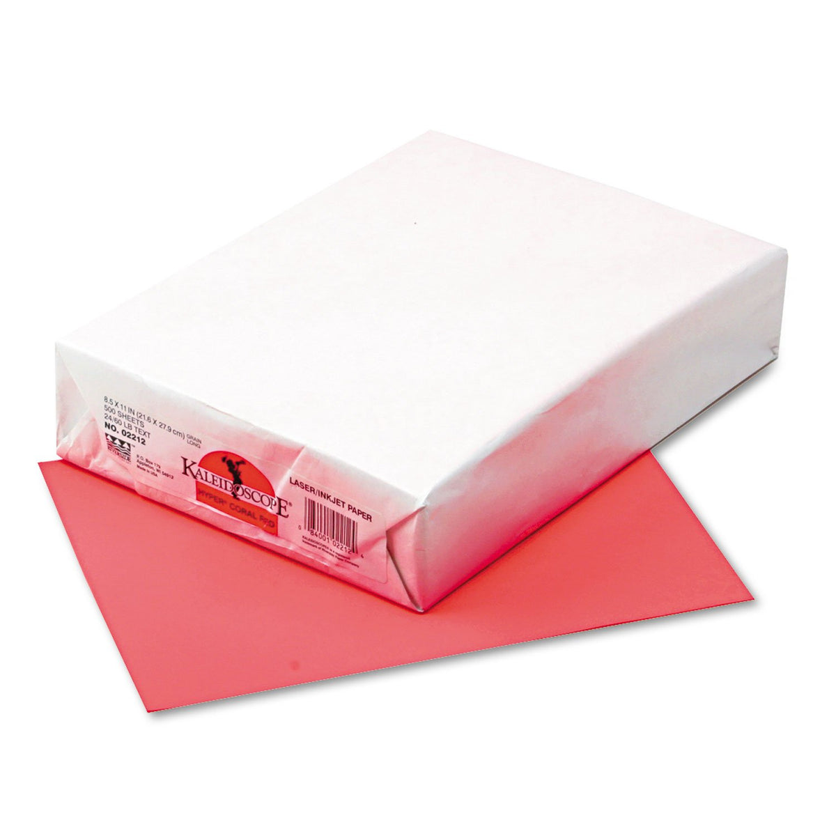 Pacon 102212 Kaleidoscope Multipurpose Colored Paper, 24Lb, 8-1/2 X 11, Coral Red, 500/Ream