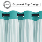 Hiasan Blackout Curtains With Sheer Overlay,Thermal Insulated Mix&Match Double Layer Room Darkening Curtains For Bedroom,Living