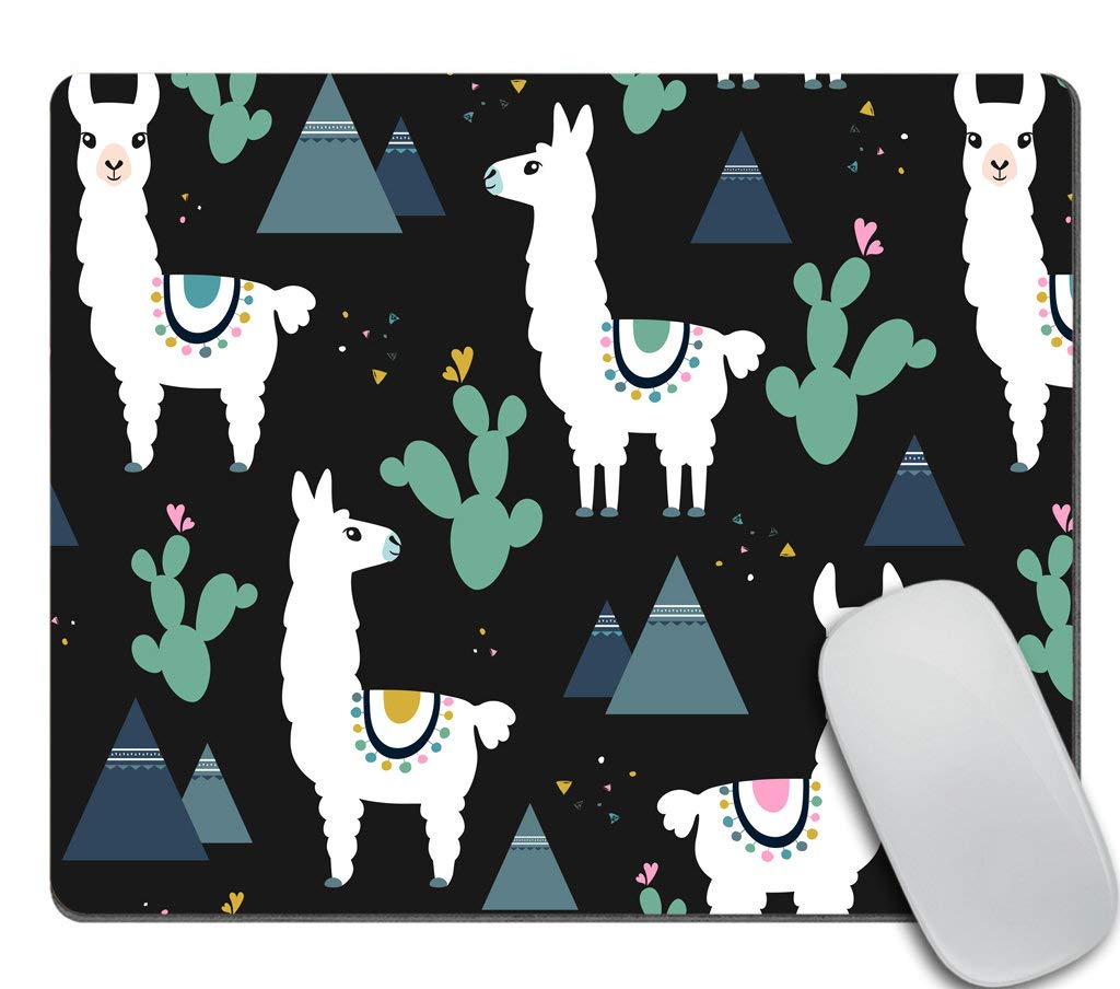 Amcove Llama Gaming Mouse Pad Custom, Cactus And Mountains Mousepad Office Decor Home Office Computer Accessories Mousepads Desi