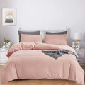 Karever Blush Pink Comforter Set Full Size Solid Rose Pink Bedding Women Quilt Set Blush Pink Comfroter Set 3 Pcs For Girls Boys