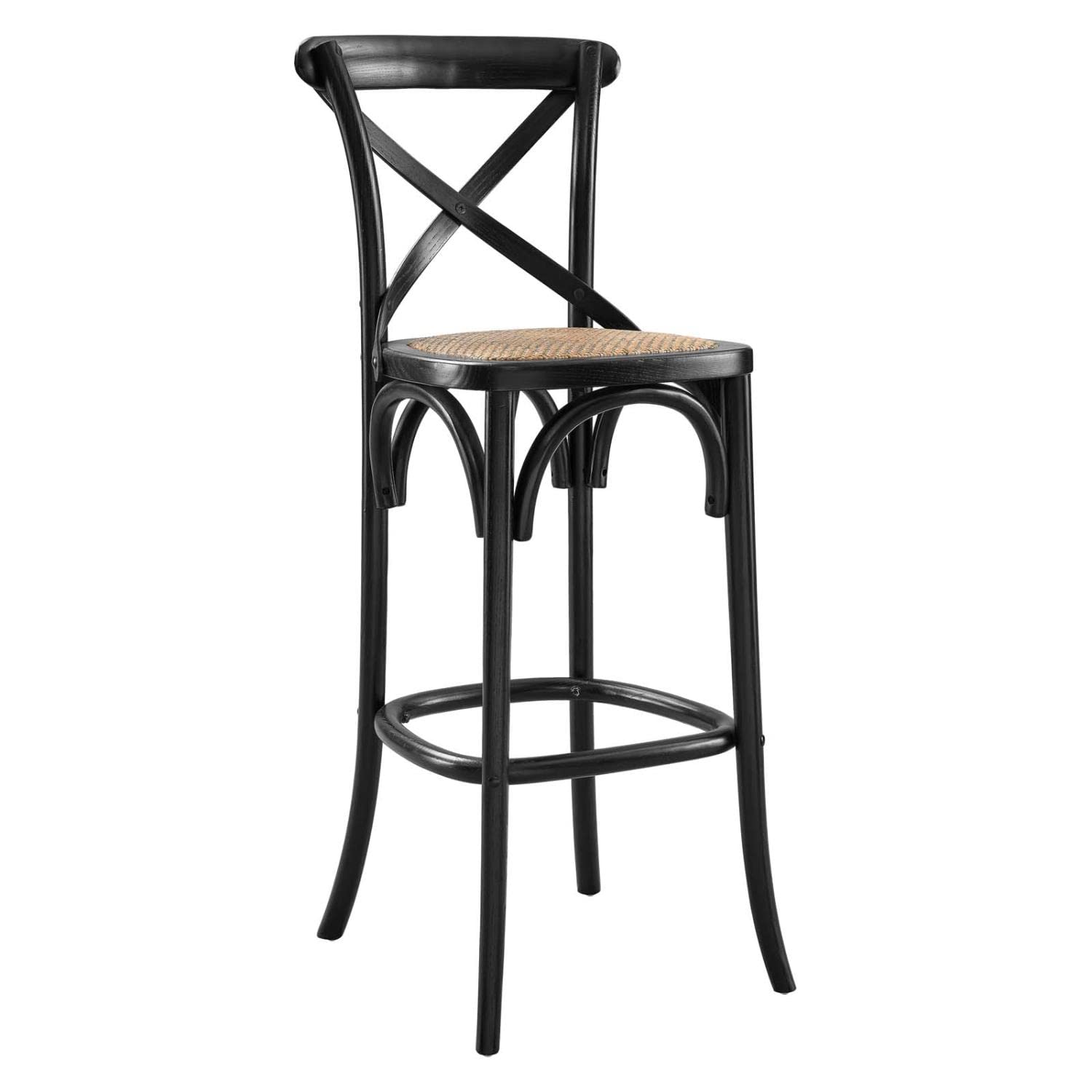 Modway Gear Bar Stool In Black, 19 X 17.5 X 43.5