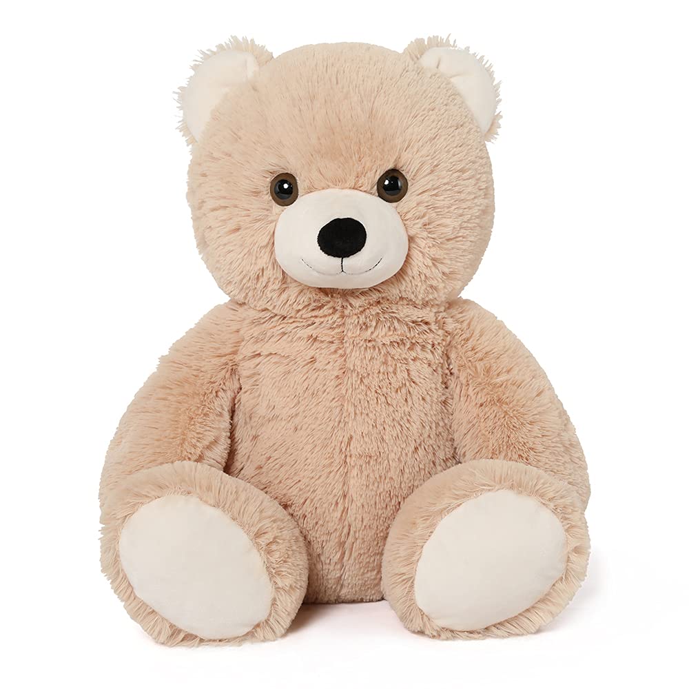 Tezituor 18 Inch Teddy Bear Stuffed Animal, Big Tan Stuffed Bear Plush Toy Hugging Soft Bear Plush Bady Pillow Valentines Day Bi