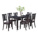 East West Furniture Dule7-Blk-Lc 7 Pc Kitchenroom Set-Dining Table And 6 Kitchen Chairs