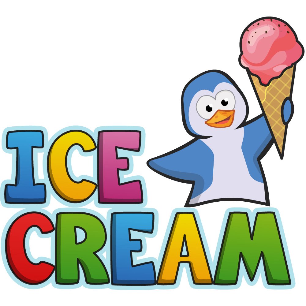 Ice Cream 1 16' Concession Decal Sign Cart Trailer Stand Sticker Equipment