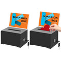 Kyodoled Black Donation Box For Fundraising, Suggestion Box With Lock And Key, Raffle Box For Tickets With Sign Holder, Tip Jar