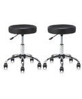 KLASIKA Set of 2 Round Rolling Stool Swivel with Wheels Adjustable Height Heavy Duty Wide Seat Drafting Stool Chair for Office S
