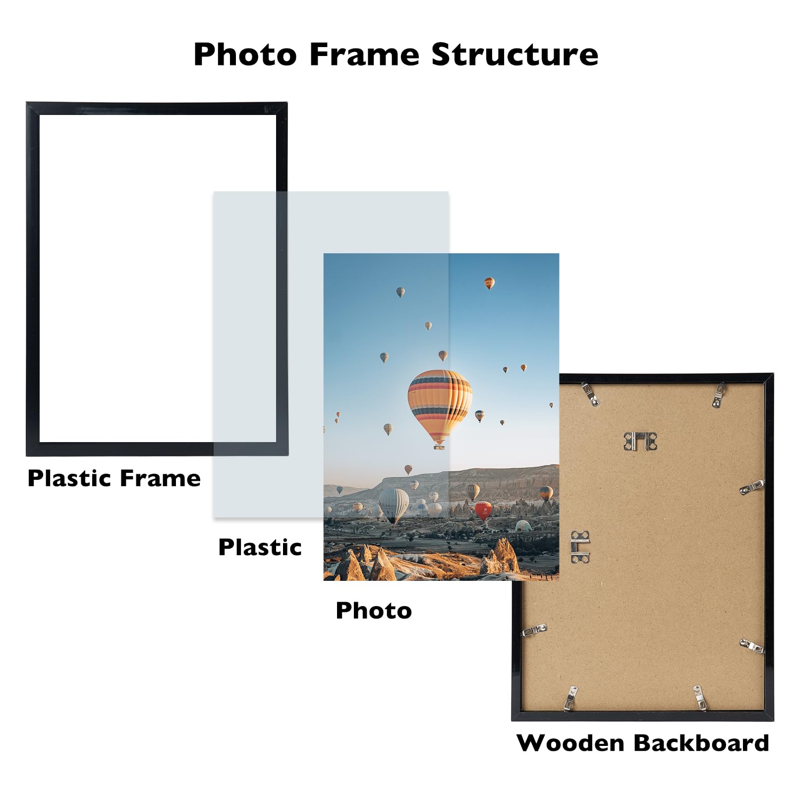 Jcjmy 10X13 Picture Frame Set Of 6 Black For Wall Hanging, Wall Mounting Horizontally Or Vertically, 10 X 13 Wall Gallery Poster