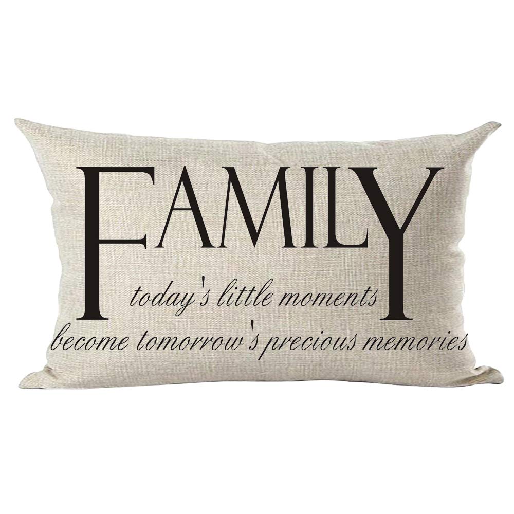 Ramirar Word Art Family Today'S Little Moments Become Tomorrow'S Precious Memories Decorative Lumbar Throw Pillow Cover Case Hom