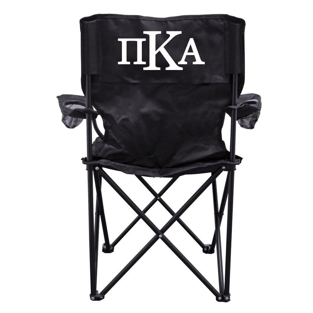VictoryStore Outdoor Camping Chair - Pi Kappa Alpha Black Folding Camping Chair with Carry B