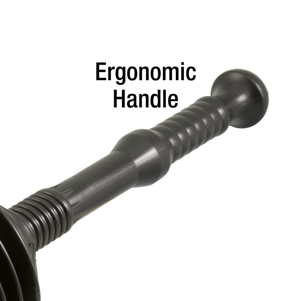 PlumbCraft Heavy Duty Toilet Plunger, Bellows Style, Black - Effortlessly Clears Stubborn Blockages