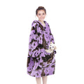 Wearable Blanket Hoodie Oversized Warm Micro Plush Purple Cow Sweatshirt Blanket Soft Cozy Fleece Hooded Blanket Gifts For Adult