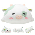 Cute 4Lb Weighted Stuffed Spotted Cow Plush, 23 Inch Green Cow Weighted Pillow For Adults & Kids