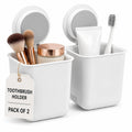 KASIVA Toothbrush Holders for Bathroom Wall Brush Stand Tooth Brush Holder Wall Mount Toothpaste Holder Bathroom Brush Holder fo