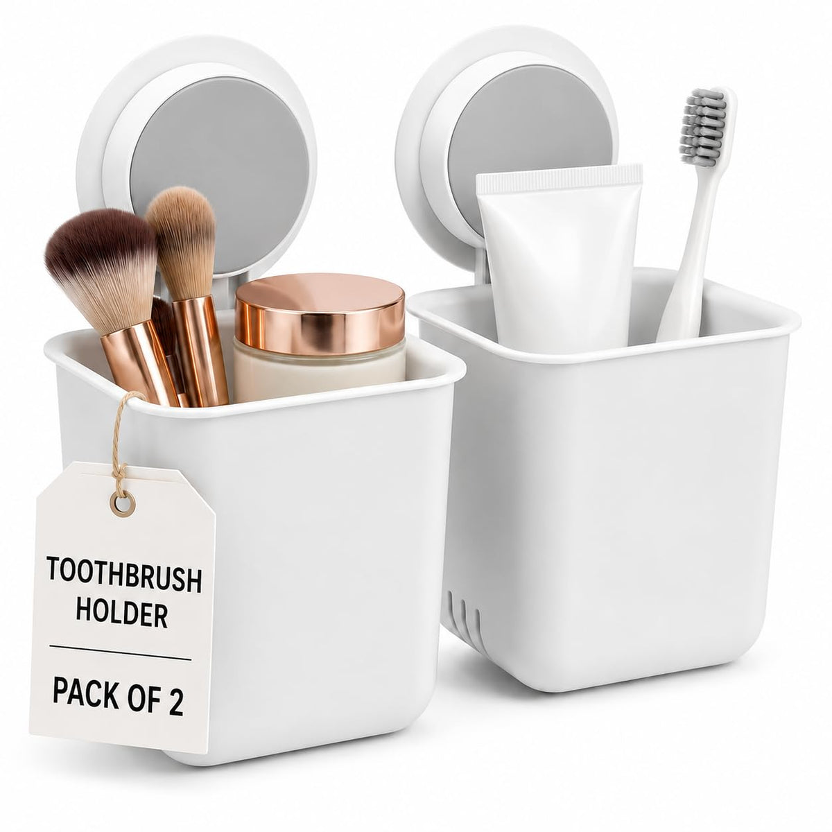 KASIVA Toothbrush Holders for Bathroom Wall Brush Stand Tooth Brush Holder Wall Mount Toothpaste Holder Bathroom Brush Holder fo