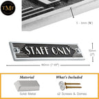 The Metal Foundry Staff Only Metal Door Sign. Art Deco Style Home D  Cor Accessories Door Or Wall Aluminium Plaque. Handmade In