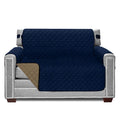 Sofa Shield Patented Chair Slipcover, Reversible Tear Resistant Soft Quilted Microfiber, 48” Seat Width, Durable Furniture Stain Protector With Straps, Washable Cover For Dogs, Kids, Navy Sand