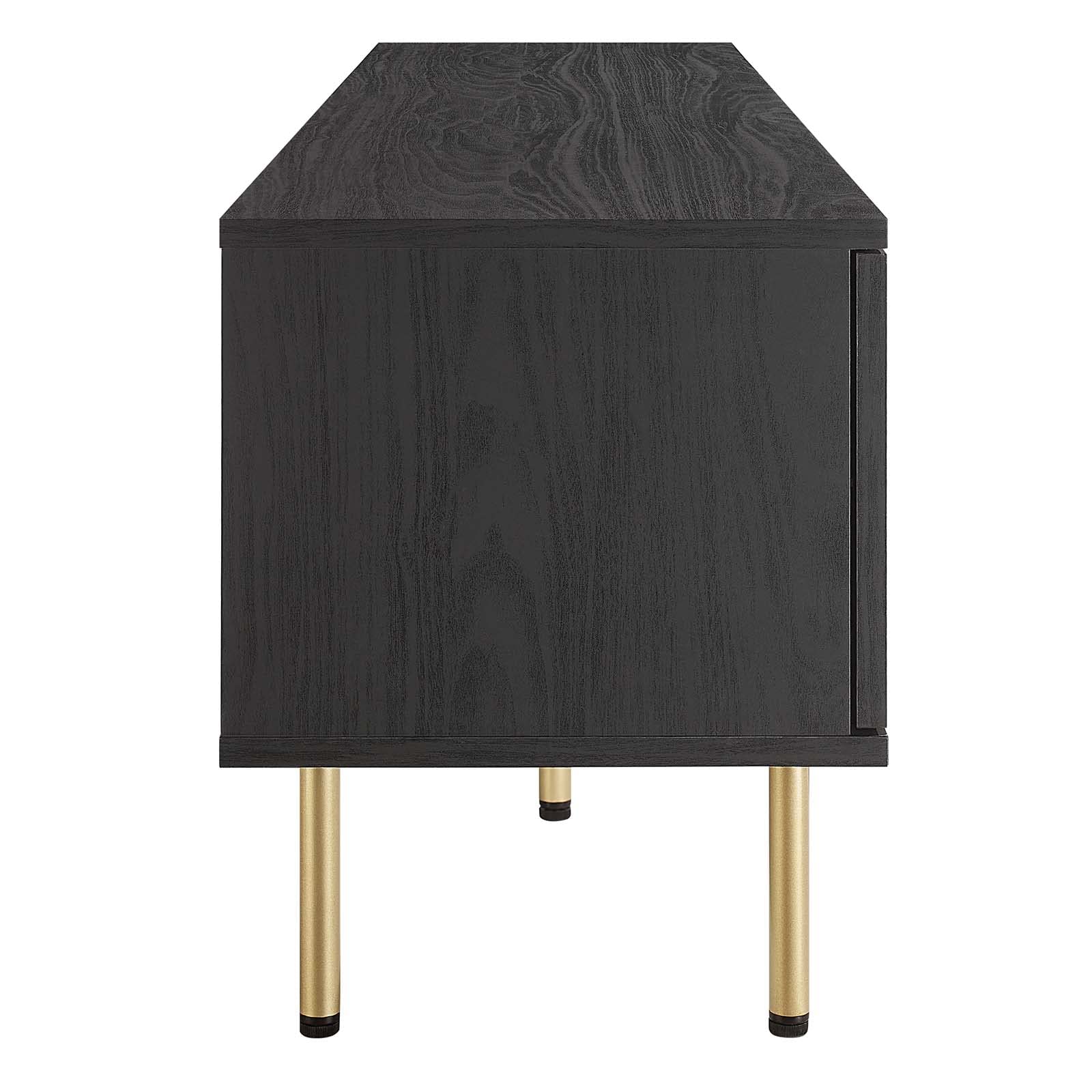 Modway Cambria Rattan and Particleboard TV Stand for TVs up to 70" in Black