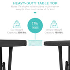 Best Choice Products 32In Bar Height Folding Table, Round Indoor Outdoor Accessory For Patio, Backyard, Dining Room, Events W/Thick Table Top, Metal Frame, Locking Legs, 330Lb Weight Capacity - Black