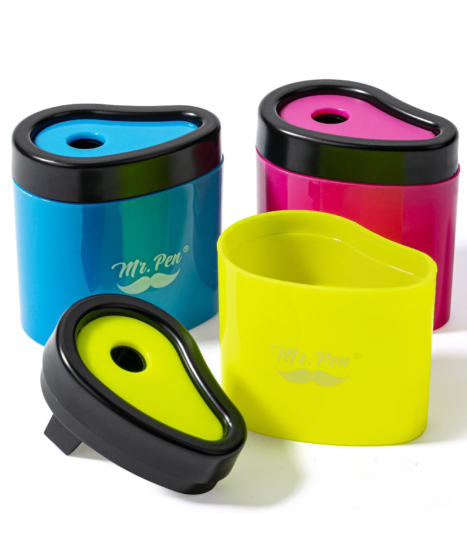Mr. Pen- Pencil Sharpeners Manual, 3 Pack, Colorful Handheld Pencil Sharpener, Pencil Sharpeners Handheld, Colored Pencil Sharpe