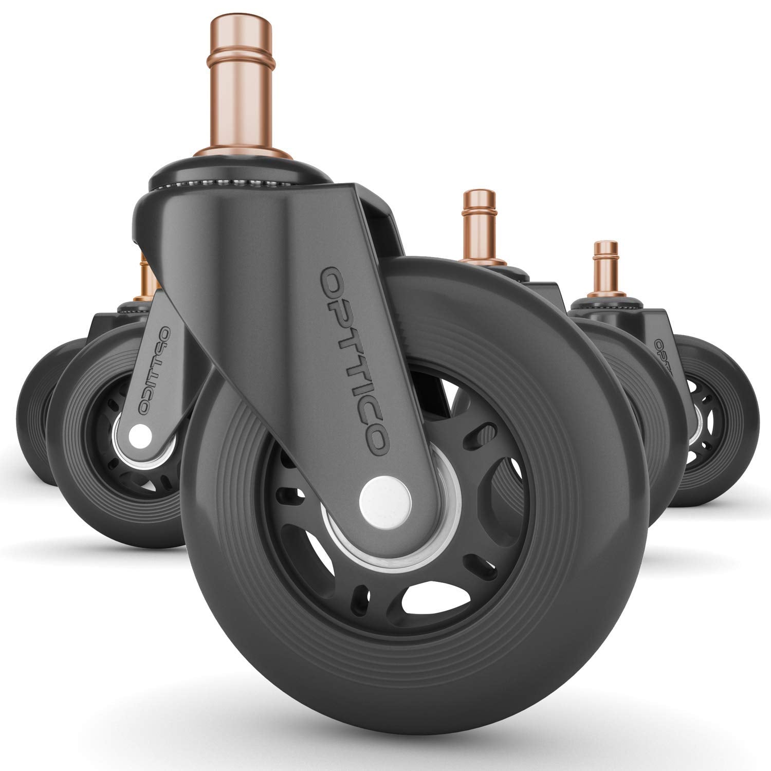 Office Chair Wheels | Fit Ikea Chairs Only| Soft 3' Computer Chair Caster Wheels Protect Your Hardwood Floors Better Than Any O