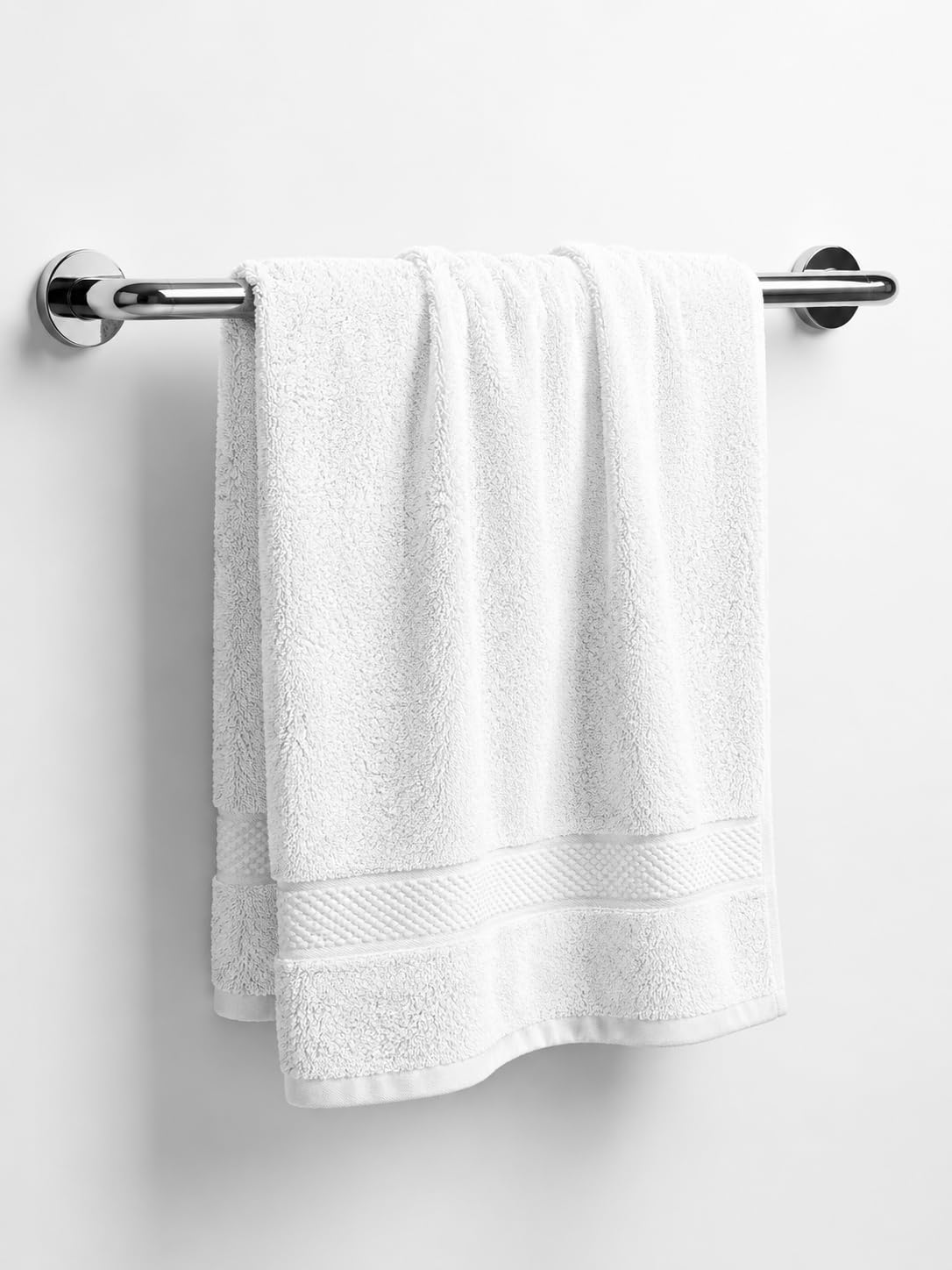 Tee Projekt 100% Cotton, Ultra Soft, Quick Dry Bath Towel, 550 GSM, 70 x 140 cm, White