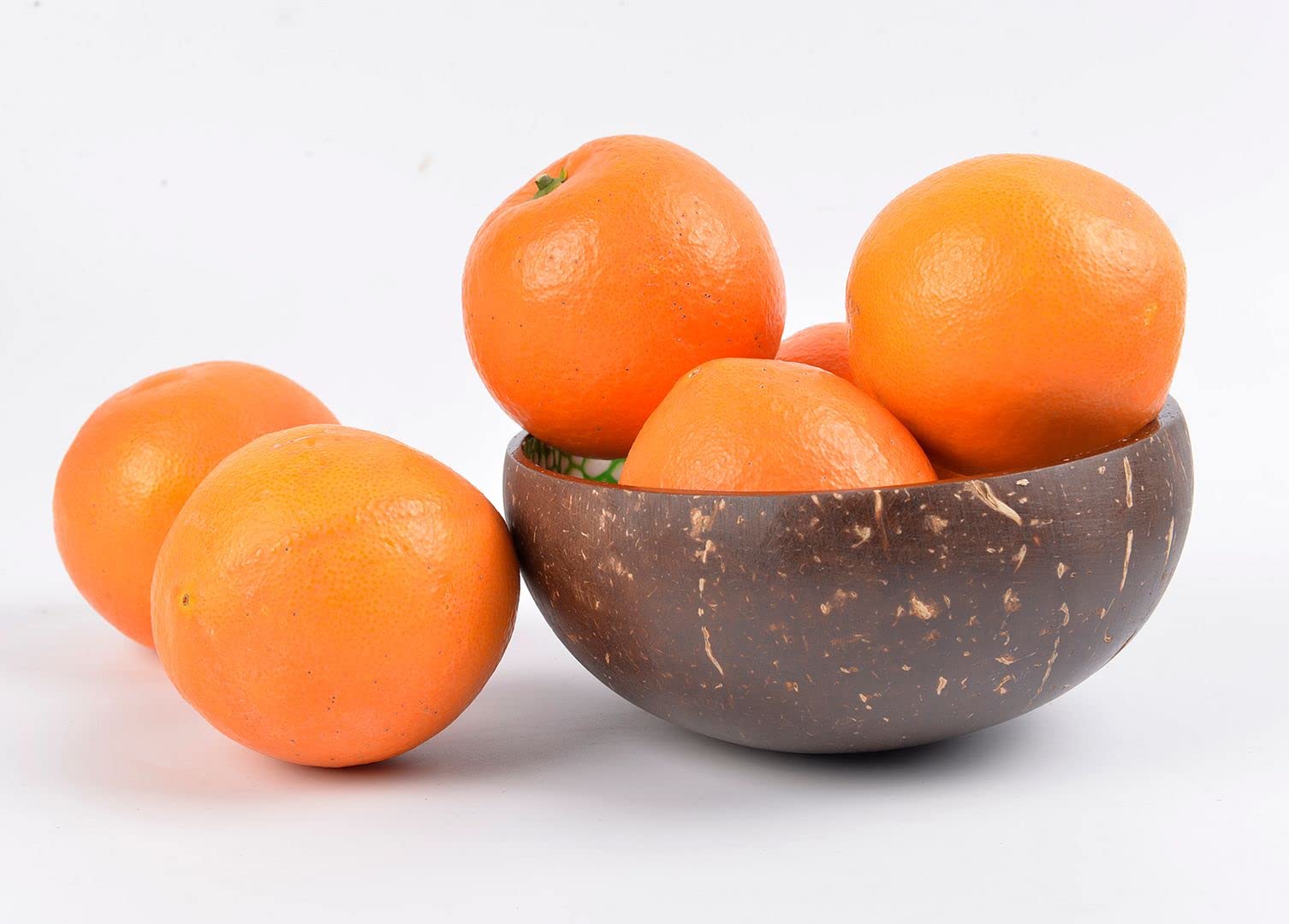 Chezmax Natural Coconut Bowl Mother Of Pearl Inlaid Shell Bowls Key Bowl For Entryway Table Candy Container Nuts Holder Fruits &