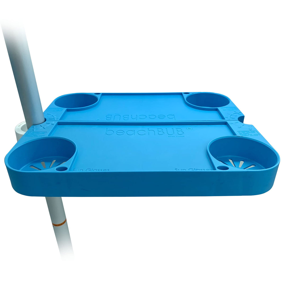 Beachbub Tray Table System - Beach Umbrella Tray Table With 4 Cup Holders - Beach Trip Must Haves Table For Vacation - Easy Clip