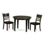East West Furniture BOLY3-CAP-W 3 Piece Dining Room Table Set Contains a Round Wooden Table and 2 Kitchen Dining Chairs, 42x42 Inch, Cappuccino