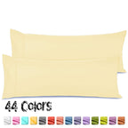 Nestl Body Pillow Cover - Soft Body Pillow Pillowcase - Lightweight Custard Yellow Pillowcase - Microfiber Body Pillow Case Cover - 20X54 Inches - Envelope Closure, Set Of 2