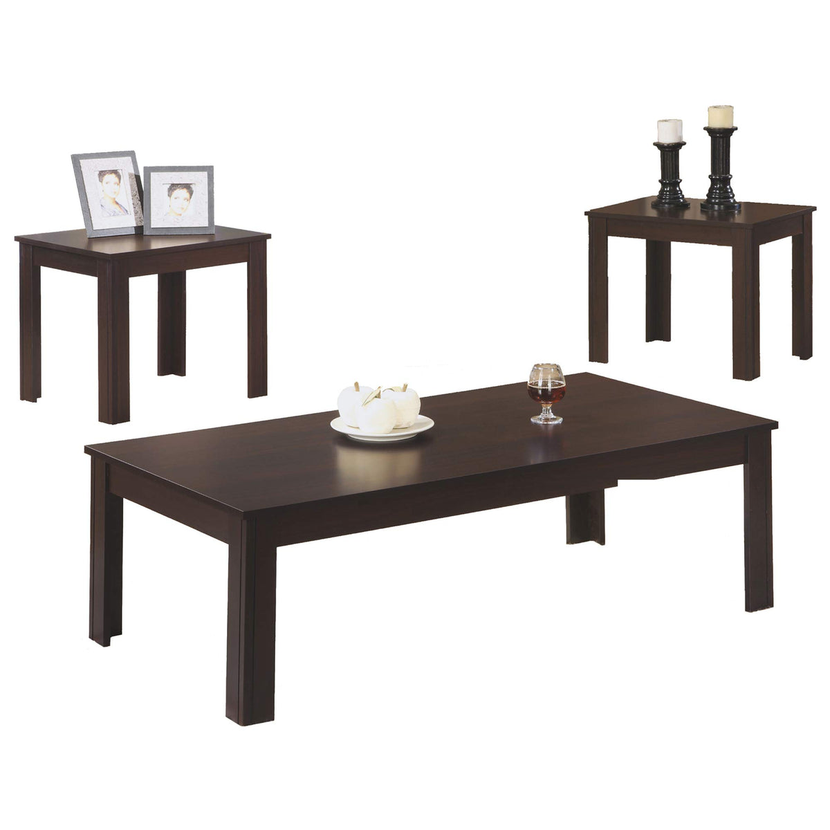 HomeRoots Decor Cappuccino Table Set - 3Pcs Set