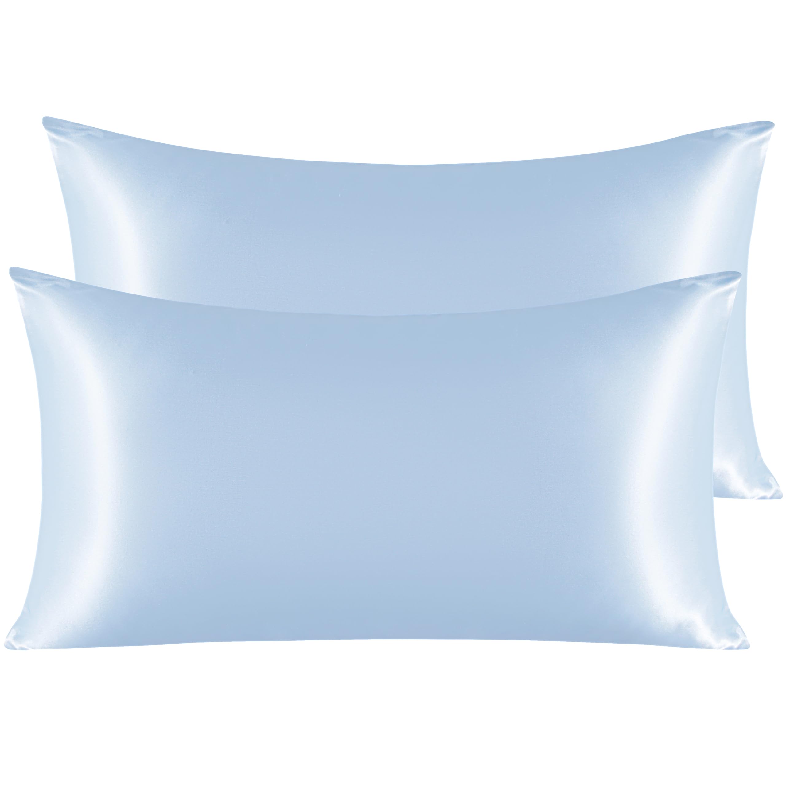 Ntbay 2 Pack Satin King Pillowcases For Hair And Skin, Luxurious And Silky Pillow Cases With Envelope Closure, 20X40 Inches, Aqua
