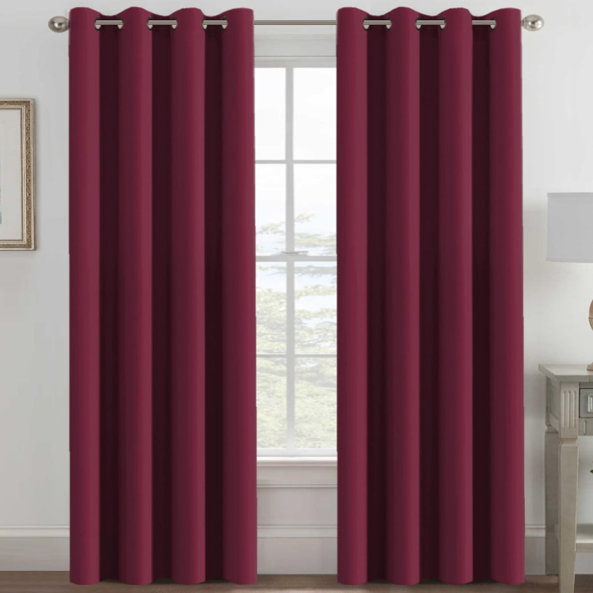 H.Versailtex Blackout Curtains For Bedroom 84 Inches Length Thermal Insulated Window Curtains For Living Room, Christmas Deals C