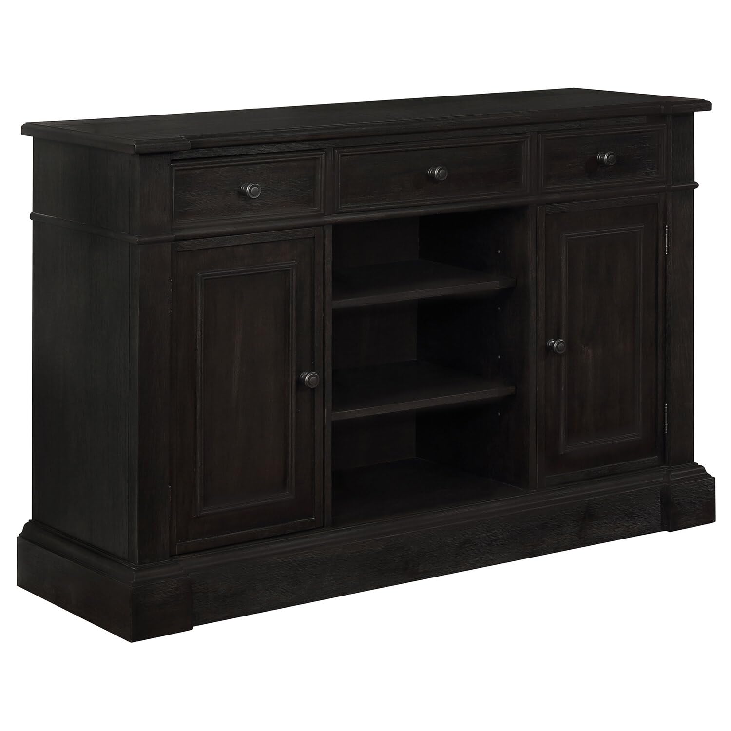 Coaster Home Furnishings Phelps 2-Door Rectangular Antique Noir Server, 39" H x 58" W x 18" D, Brown, 121235