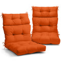 Eagle Peak Tufted Outdoor/Indoor High Back Patio Chair Cushions, Set Of 2, 46' X 22', Burnt Orange