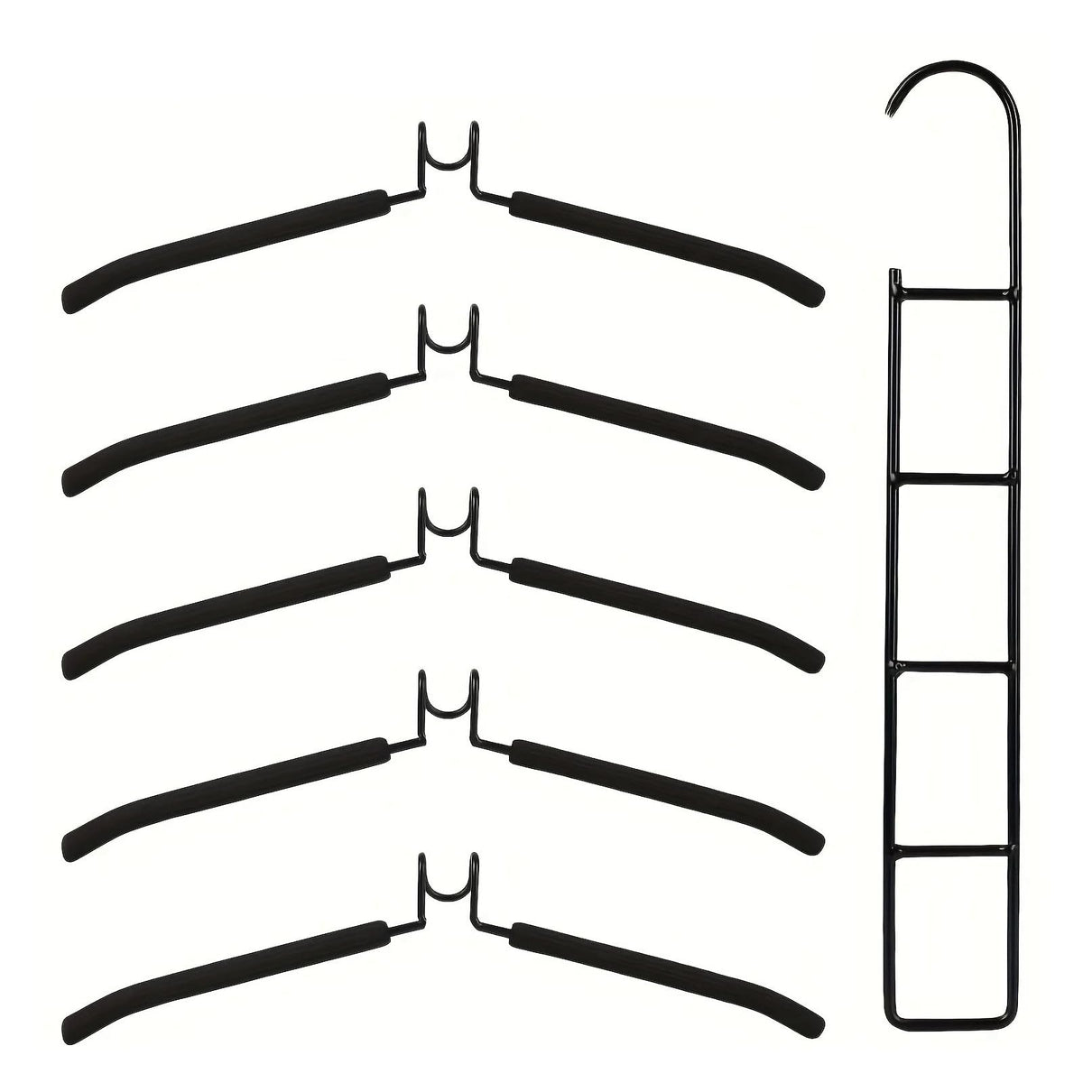 Afkfkr Anti Slip Hanger Set With Multiple Layers Of Stackable Storage Racks