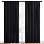 Nicetown Halloween Black Out Window Curtains - Solid Home Decor Thermal Insulated Blackout Drapes For Bedroom, Privacy Assured P