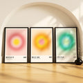SoulAbiti Angel Number Aura Art 666 & 999 & 555 set of 3 Framed Wall Print 12x18 inch Black Frame PlexiGlass Aura Art ready to