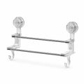 ATORSE Polished Finish SuctionCup Towel Rack Reusable DoubleBar Towel Rack, Transparent, Short