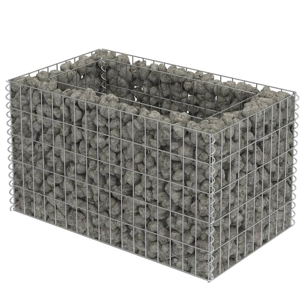 Vidaxl Gabion Plant Basket Galvanised Steel 90 X 50 X 50 Cm Raised Bed Stone Basket