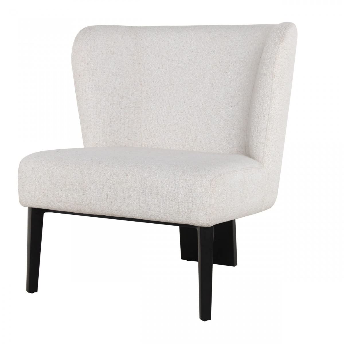 HomeRoots Grey White Faux Leather Wingback Accent Chair