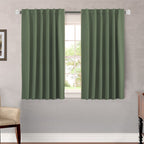 H.Versailtex Blackout Curtains Thermal Insulated Window Treatment Panels Room Darkening Blackout Drapes For Living Room Back Tab/Rod Pocket Bedroom Draperies (2 Panels, Bronze Green, 52 X 45 Inch)