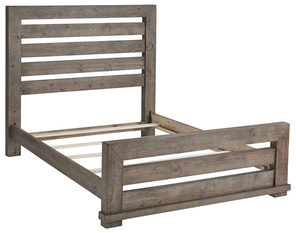 Progressive Furniture Willow King Slat Bed In Weathered Gray