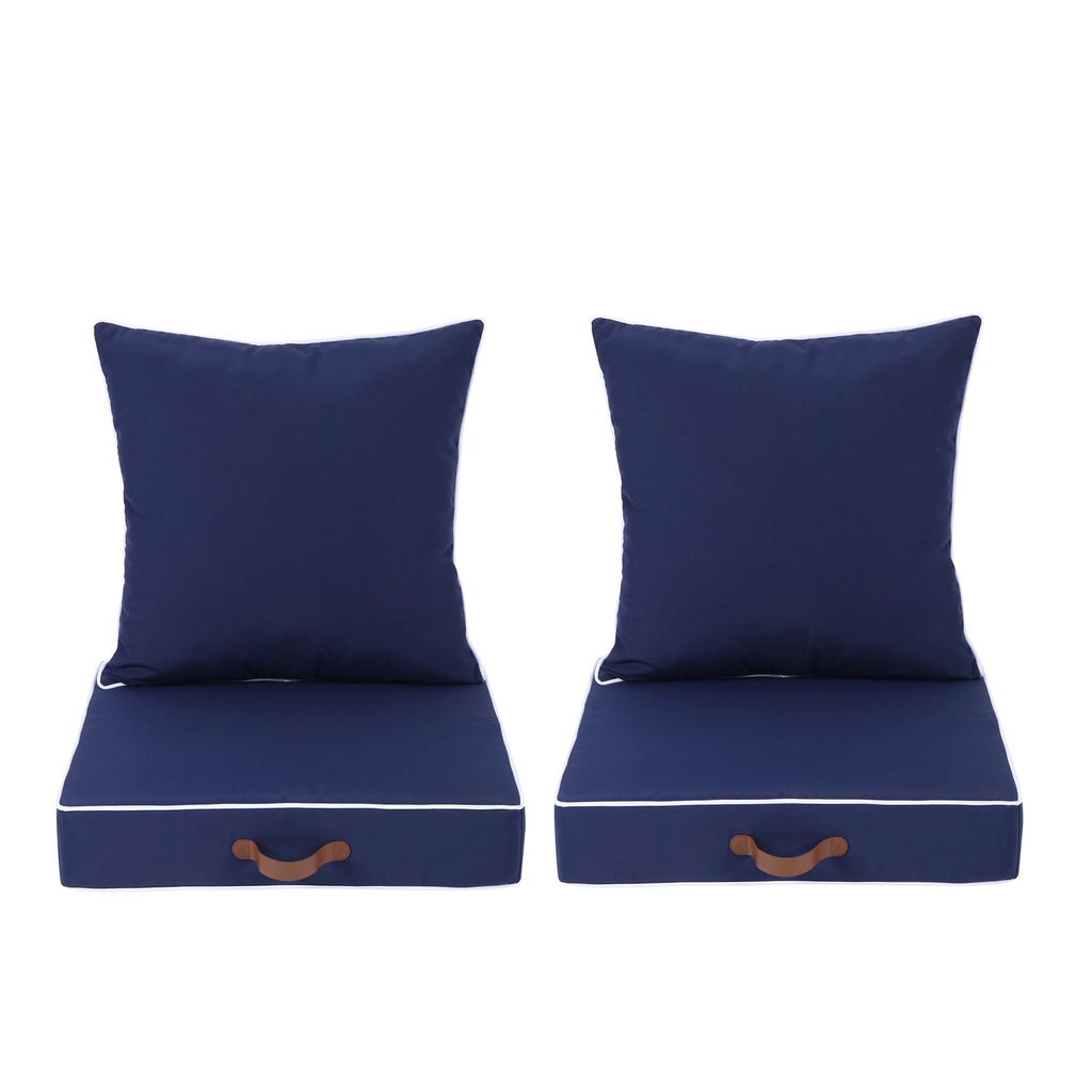 Enipate Outdoor Deep Seat Cushion Set Of 2, Weather Resistant Patio Furniture Cushions With Zipper And Handle, 24 X 24 X 5 Inch