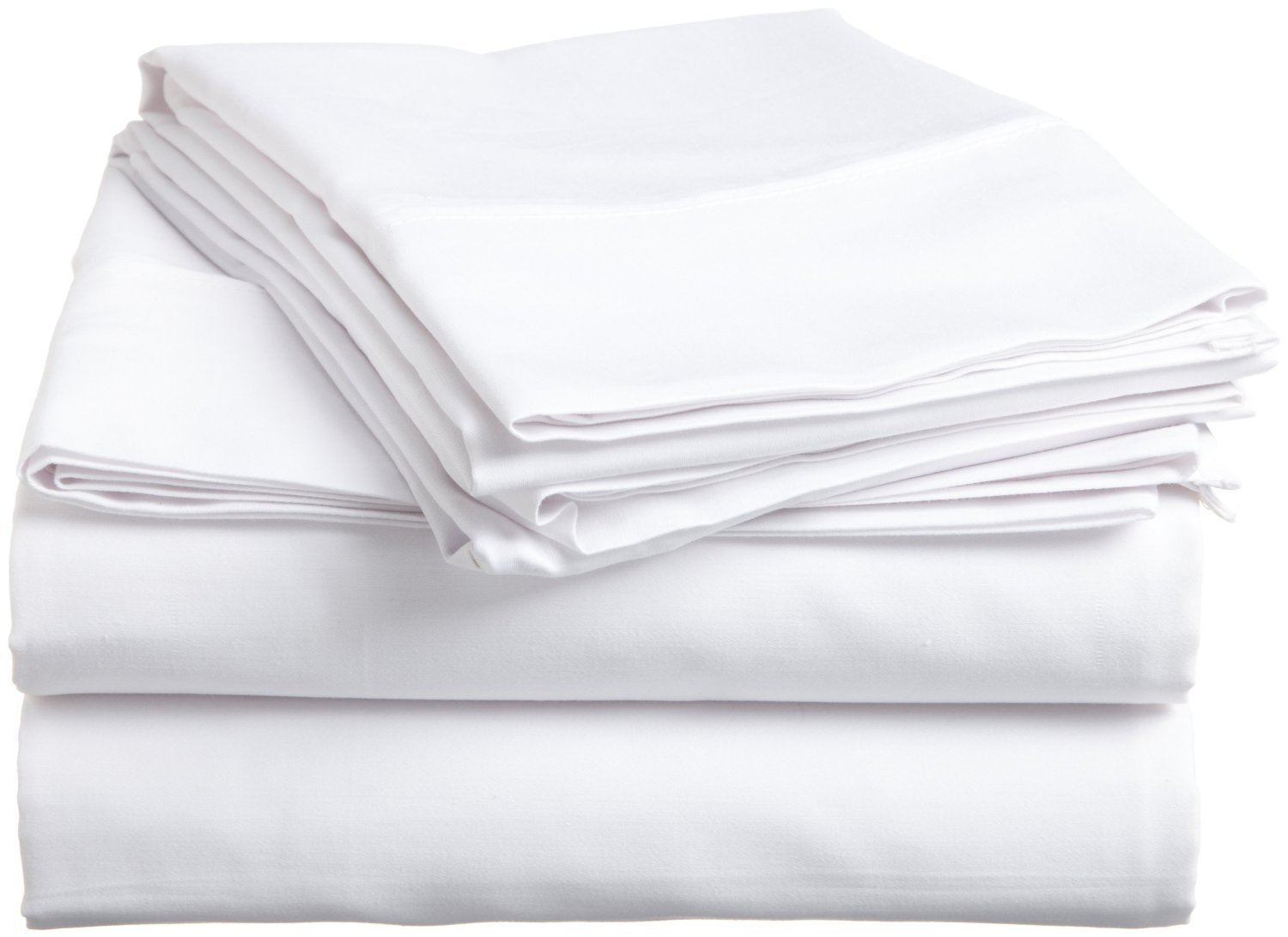 100% Egyptian Cotton 500 Thread Count White Solid Zipper Closure 3-Piece Duvet Cover Queen Size.