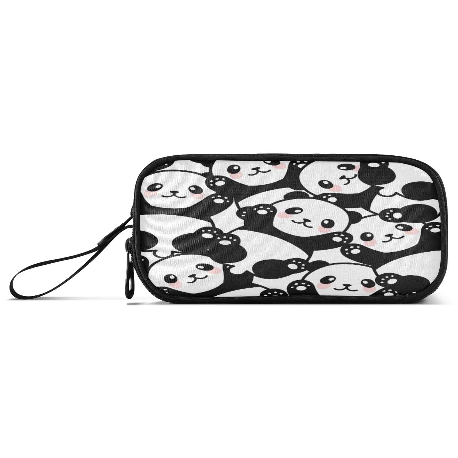 Kcldeci Cute Panda Pencil Case, Black White Pencil Bag Storage Pouch Pen Pencil Marker Stationery Bag Holder For Middle High Sch