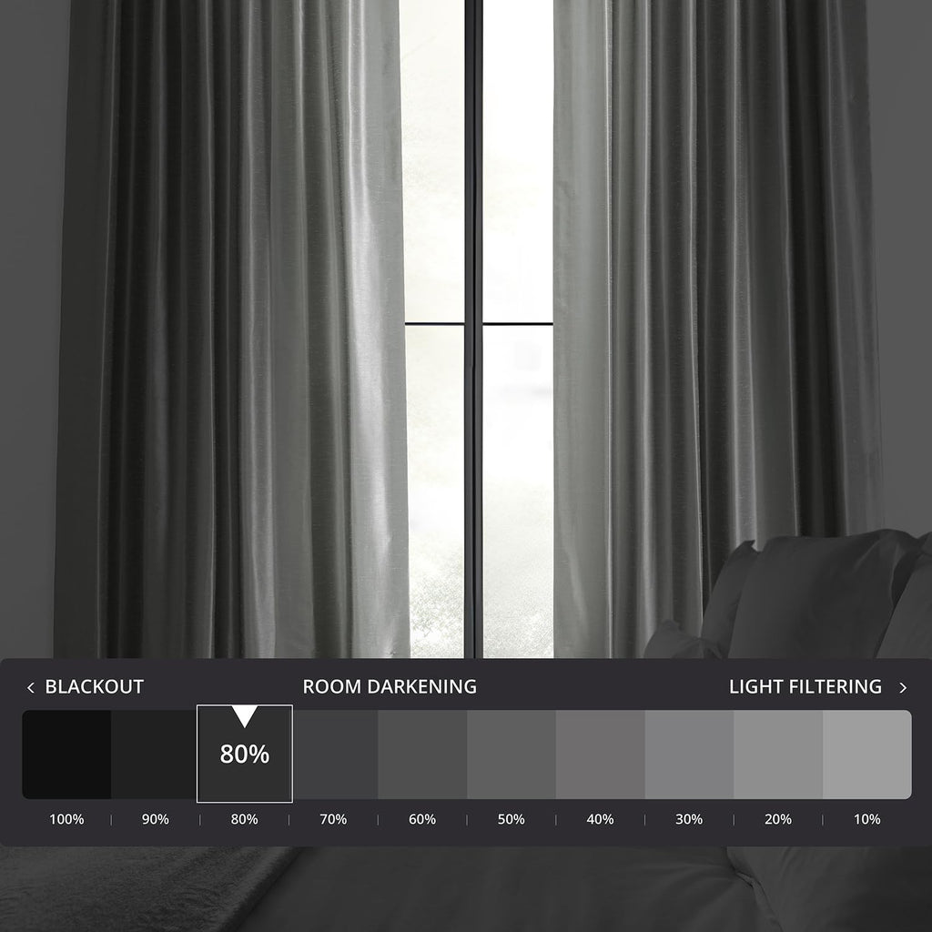 Hpd Half Price Drapes Room Darkening Curtains For Bedroom Vintage Textured Faux Dupioni Silk Curtains For Living Room (1 Panel),